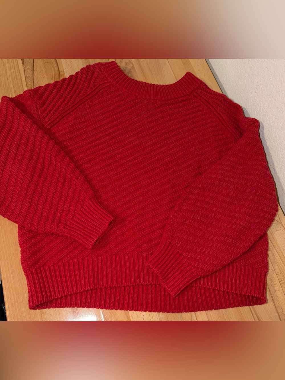 Universal Thread Red Ribbed Crewneck Sweater